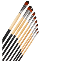 Набор кистей нейлон, 9 штук, закругленные, с длинными ручками Набор кистей нейлон, 9 штук, закругленные, с длинными ручками