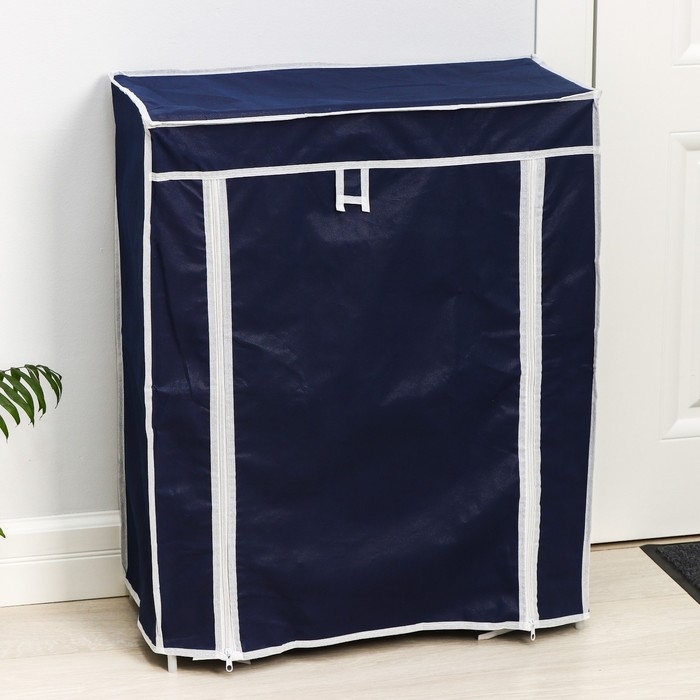 Обувница, 4 яруса, 57&times;28&times;72 см, цвет синий