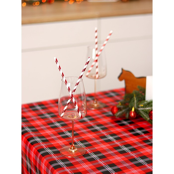 Клеёнка на стол Доляна &laquo;Клетка&raquo;, на тканевой основе, рулон 20 метров, ширина 137 см, общая толщина 0,22 мм
