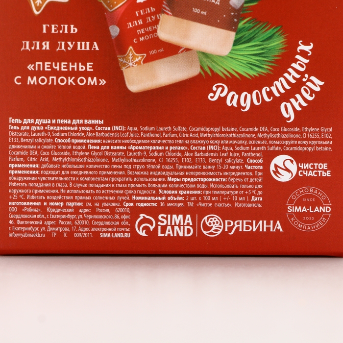 Подарочный набор косметики &laquo;Тепла и уюта!&raquo;, гель для душа и пена для ванны, 2 х 100 мл, Новый Год