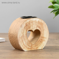 Подсвечник дерево на 1 свечу "Спил- сердечко" 9х10х5 см