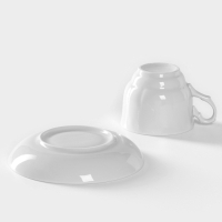 Чайная пара фарфоровая &laquo;Тюльпан&raquo;, 250 мл, блюдце d=15 см