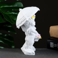 Фигура "Ангелочки под зонтом" белый 9х11х15см Фигура "Ангелочки под зонтом" белый 9х11х15см