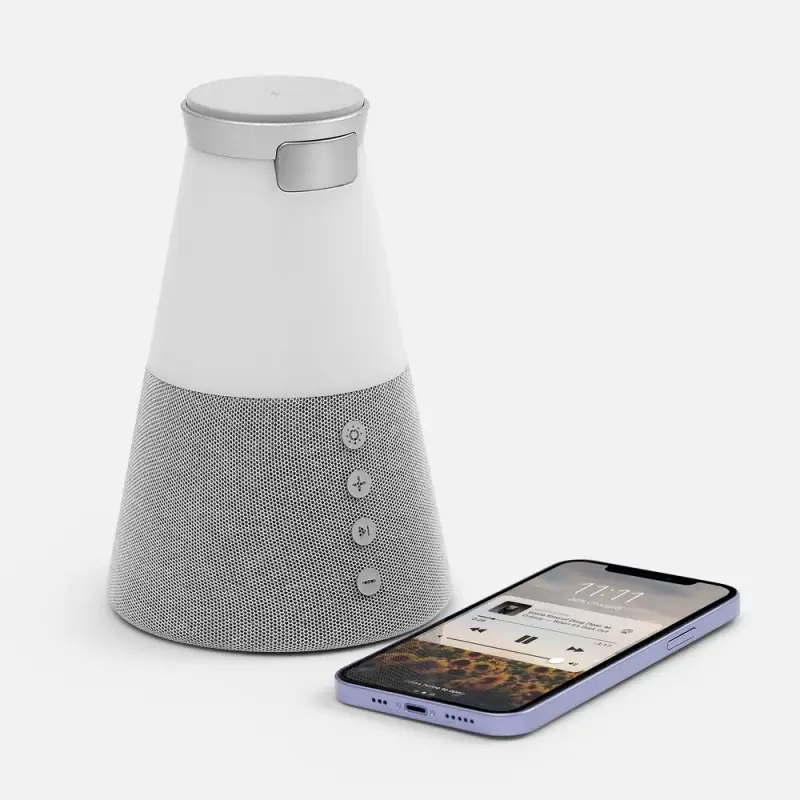 Bluetooth-колонка с беспроводной зарядкой и подсветкой Cone Sonance, серая Bluetooth-колонка с беспроводной зарядкой и подсветкой Cone Sonance, серая