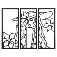 Картина панно "Дама" 25*59 см 3 шт Картина панно "Дама" 25*59 см 3 шт