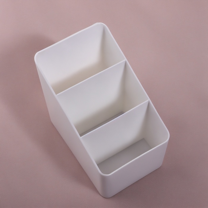 Органайзер для хранения &laquo;WHITE&raquo;, 3 секции, 14,5 &times; 9 &times; 13 см, цвет белый