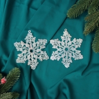 Украшение ёлочное "Снежинка бусинки" (набор 2 шт) 12х10 см, прозрачный перламутр Украшение ёлочное "Снежинка бусинки" (набор 2 шт) 12х10 см, прозрачный перламутр