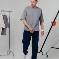 Футболка оверсайз унисекс Kosmos 2.0, светло-серая, размер M/L