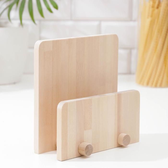 Нaбор разделочных досок на подставке, 2 шт: 35×22 см, 35×18 см, массив берёзы Нaбор разделочных досок на подставке, 2 шт: 35×22 см, 35×18 см, массив берёзы