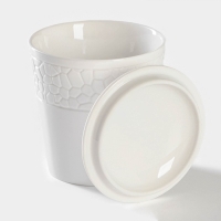 Банка для хранения сыпучих продуктов Magistro Rodos, 600 мл, 12,5&times;15,4 см, фарфоровая, цвет белый