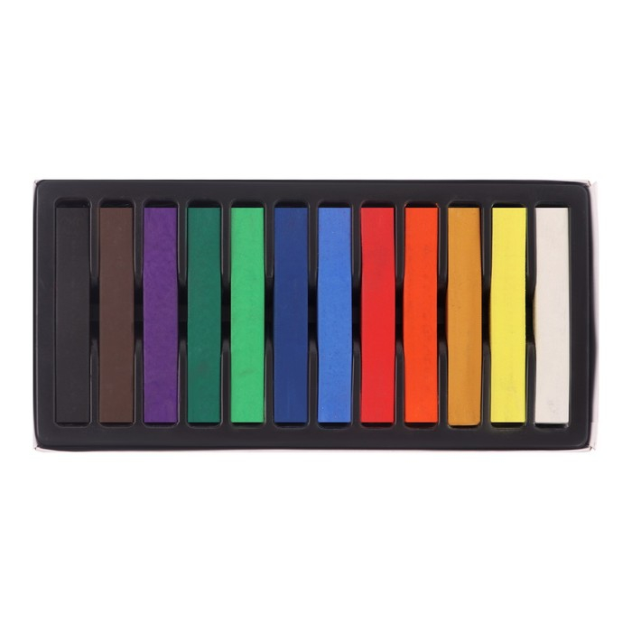 Пастель художественная, профессиональная сухая, 12 цветов в картонной коробке