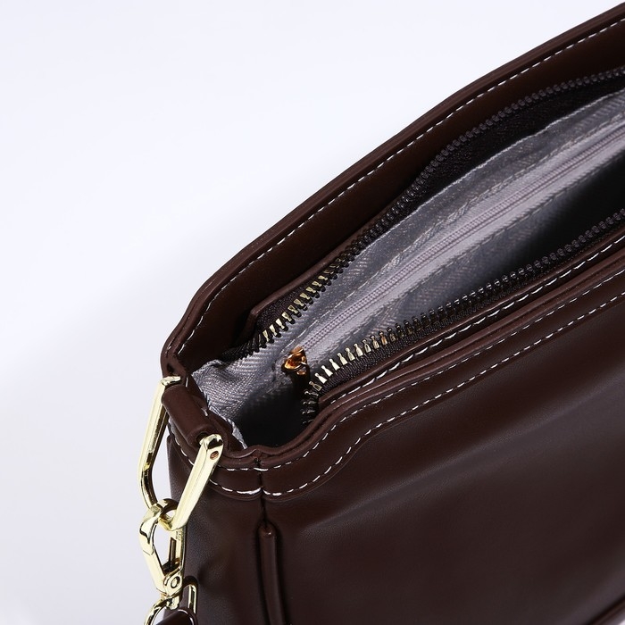 Сумка кросс-боди на молнии, цвет коричневый