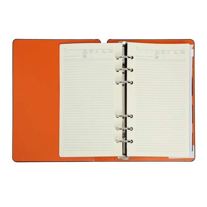 Ежедневник недатированный А5, 120 листов на кольцах FIRENZE, обложка искусственная кожа, блок 70г/м2, чёрный