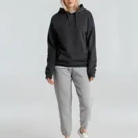 Толстовка с капюшоном унисекс Hoodie, серый меланж (антрацит), размер XS