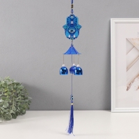 Музыка ветра металл от сглаза "Рука Фатимы" 3 колокольчика 45 см Музыка ветра металл от сглаза "Рука Фатимы" 3 колокольчика 45 см