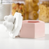 Банка керамическая для сыпучих продуктов «Белое крыло», цвет розовый Банка керамическая для сыпучих продуктов «Белое крыло», цвет розовый