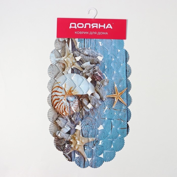 Коврик противоскользящий в ванну на присосках Доляна &laquo;На дне моря&raquo;, 36&times;67 см