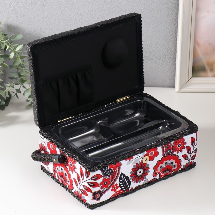 Шкатулка для рукоделия Шкатулка для рукоделия "Народный цветочный узор" 24х16х11 см