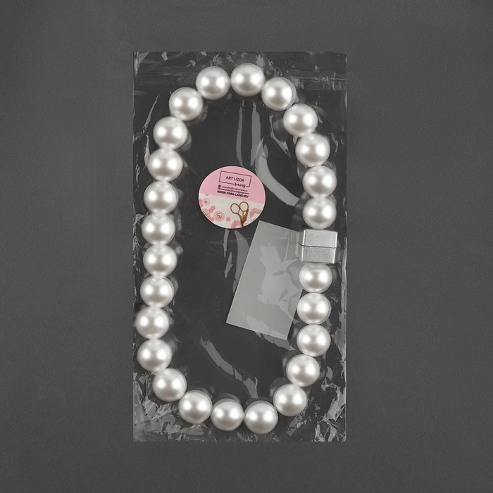 Подхват для штор &laquo;Бусы из жемчуга&raquo;, d = 1,5 см, 40 &plusmn; 1 см, цвет белый