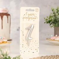 Свеча для торта цифра "Серебряная", 5,5 см, цифра "1" Свеча для торта цифра "Серебряная", 5,5 см, цифра "1"