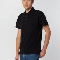 Рубашка поло мужская Spring 210 черная, размер XL