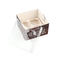 Коробка для капкейков, кондитерская упаковка, 4 ячейки &laquo;Для тебя особенный подарок&raquo;, 16 х 16 х 10 см