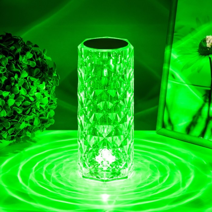 Настольная лампа с ПДУ "Призма" LED RGB АКБ 9,5х9х21,5 см RISALUX