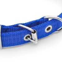 Ошейник "Комфорт" комбинированный (полиэстер, искусств. кожа), 45 х 2 см, ОШ 30-39 см, синий
