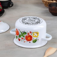 Кастрюля цилиндрическая «Каприче», 2 л, металлическая крышка, с ободком, индукция, цвет белый Кастрюля цилиндрическая «Каприче», 2 л, металлическая крышка, с ободком, индукция, цвет белый