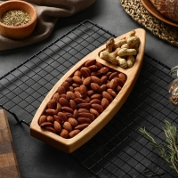 Менажница &laquo;Лодочка&raquo;, 2 секции, d=30&times;1 см, берёза