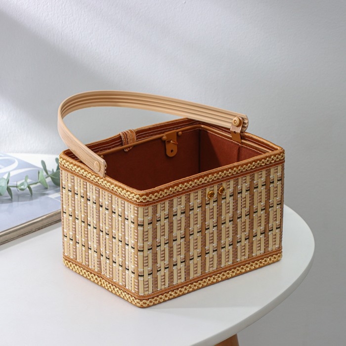 Корзина для хранения Доляна Nature, 19&times;14&times;12, бамбук