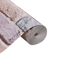 Бумажные обои Кирпичи 301-02, 0,53х10,05м, розовый/сиреневый/серый Бумажные обои Кирпичи 301-02, 0,53х10,05м, розовый/сиреневый/серый