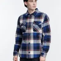 Куртка-рубашка оверсайз унисекс Noah, синяя, размер 3XL/4XL