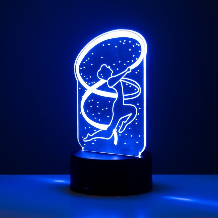 Светильник сенсорный "Гимнастка" LED 7 цветов USB/от батареек черный