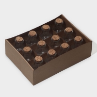 Набор баночек стеклянных для специй с пробковой крышкой Доляна &laquo;Парфе&raquo;, 50 мл, 5,5&times;7 см, 12 шт