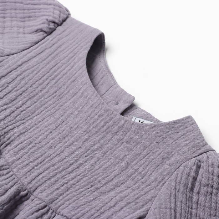 Платье детское с дл. рукавом KAFTAN "Муслин", р.32 (110-116 см), серый