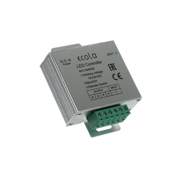 Контроллер Ecola для RGB ленты, 12 &ndash; 24 В, 18 А, пульт ДУ, белый