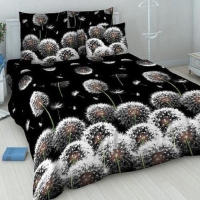 Постельное бельё 1,5 сп. &laquo;Василиса&raquo; Белые одуванчики, 145х215 см, 150х214 см, 70х70 см - 2 шт.
