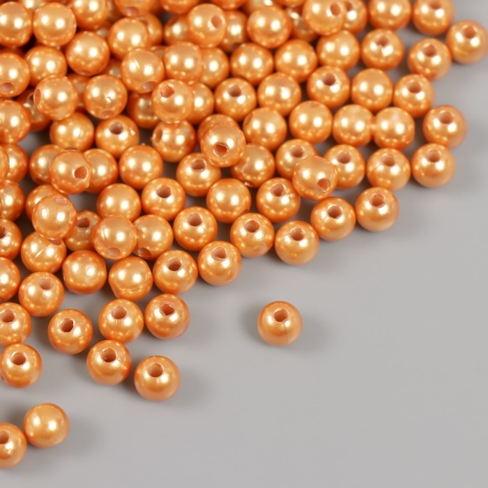Набор бусин "Жемчуг" d 6 мм, 250 гр, светло-бежевый