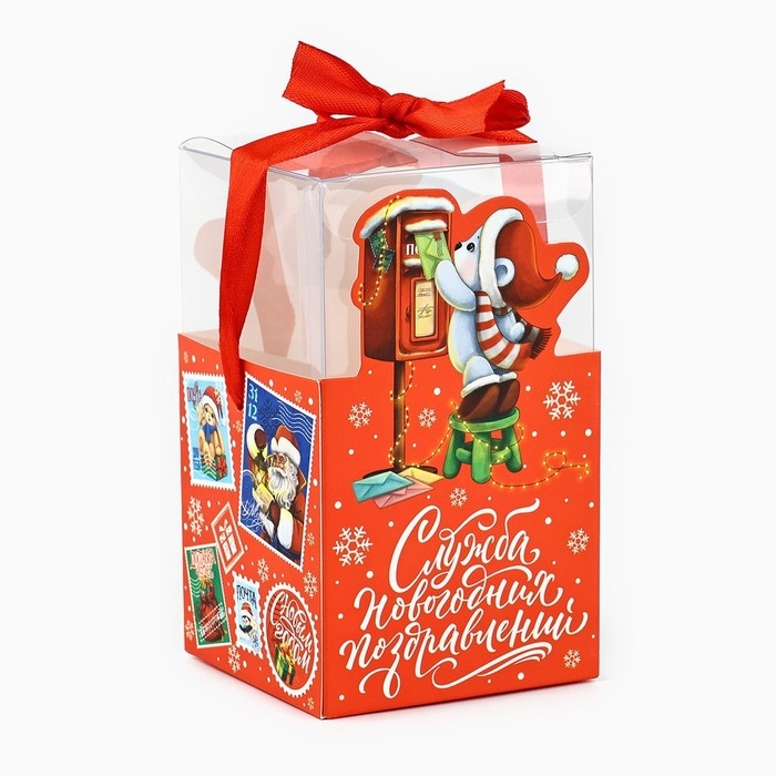 Коробка подарочная новогодняя складная &laquo;Новогодняя почта&raquo;, 7 х 12 х 7 см, Новый год