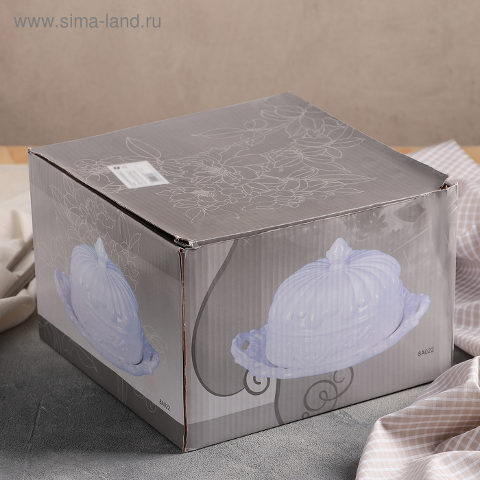 Блюдо керамическое с крышкой &laquo;Винтаж&raquo;, 24,5&times;22&times;13 см, цвет белый