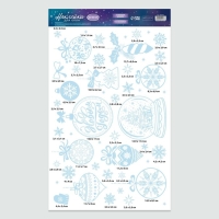 Наклейки новогодние виниловые с фольгированием &laquo;Ёлочные украшения&raquo;, 30 х 50 см, Новый год