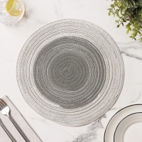 Салфетка сервировочная на стол Доляна &laquo;Градиент&raquo;, d=30 см, цвет серый