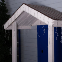 Гирлянда &laquo;Бахрома&raquo; 4 &times; 0.6 м, IP44, прозрачная нить, 180 LED, свечение зелёное, 8 режимов, 220 В