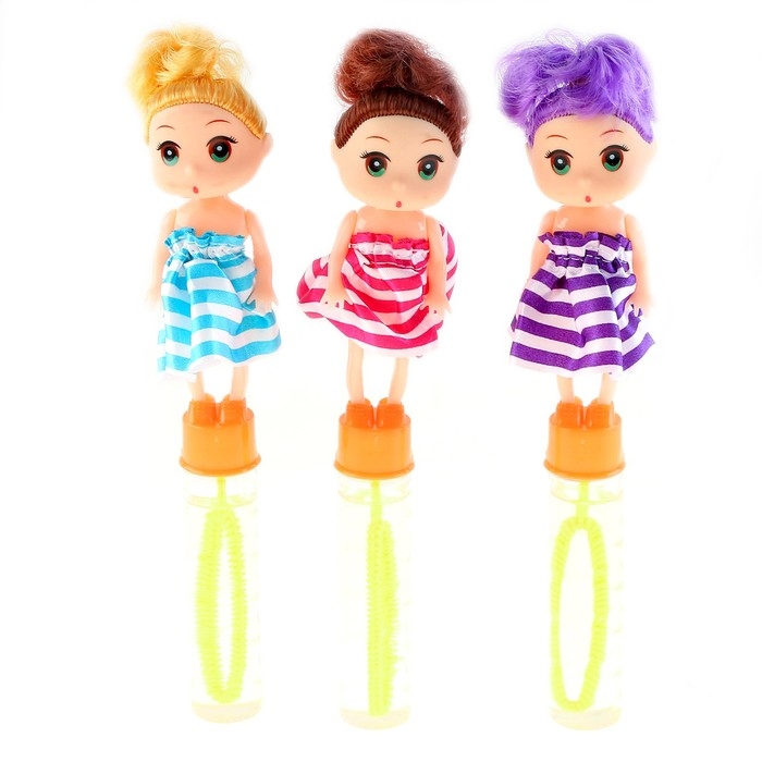 Мыльные пузыри &laquo;Кукла&raquo;, тёмная, 2,5 &times; 2,5 &times; 19,5 см