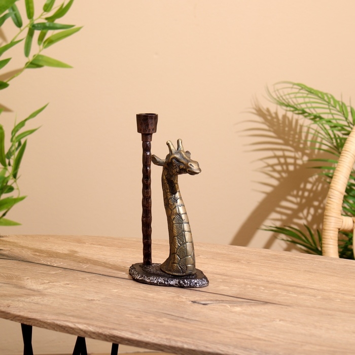 Подсвечник Подсвечник "Жирафик" алюминий 14,5х9,5х24 см