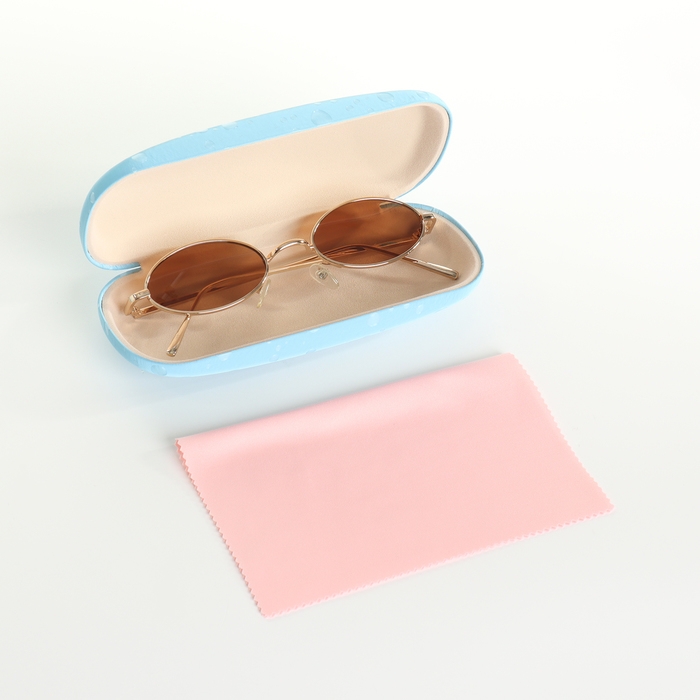 Футляр для очков на хлопушке, длина 16 см, цвет голубой Футляр для очков на хлопушке, длина 16 см, цвет голубой