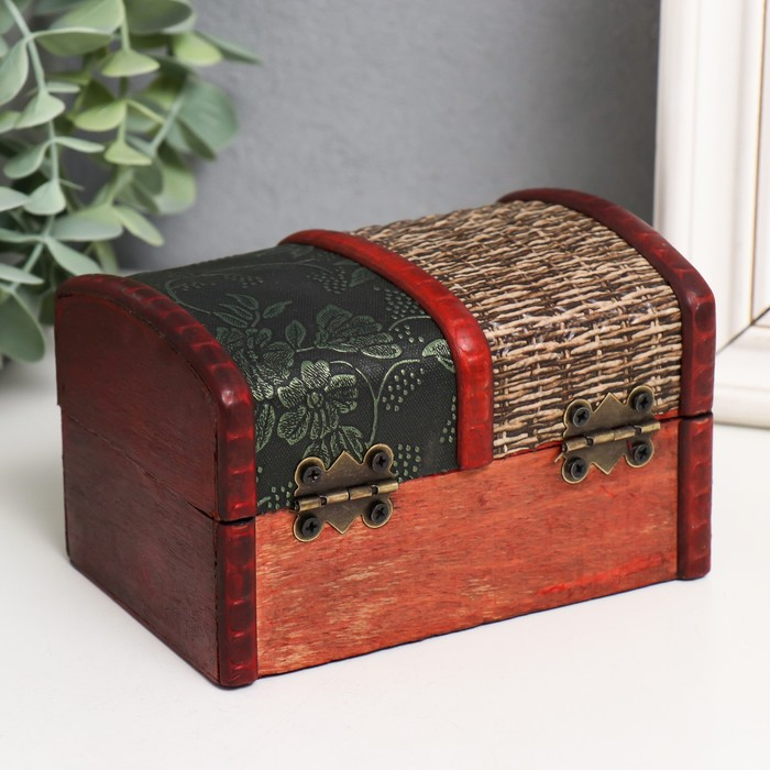 Шкатулка дерево состаренная Шкатулка дерево состаренная "Завитки и сеточка" сундучок МИКС 8х13х9 см