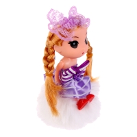 Кукла-брелок «Блонди» на белом помпоне, 14 см Кукла-брелок «Блонди» на белом помпоне, 14 см