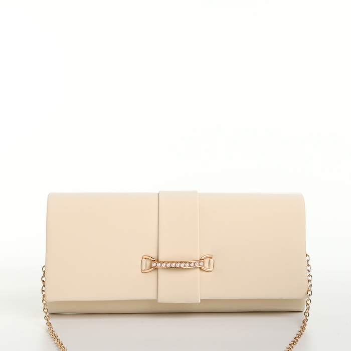 Сумка-клатч на магните, цвет бежевый